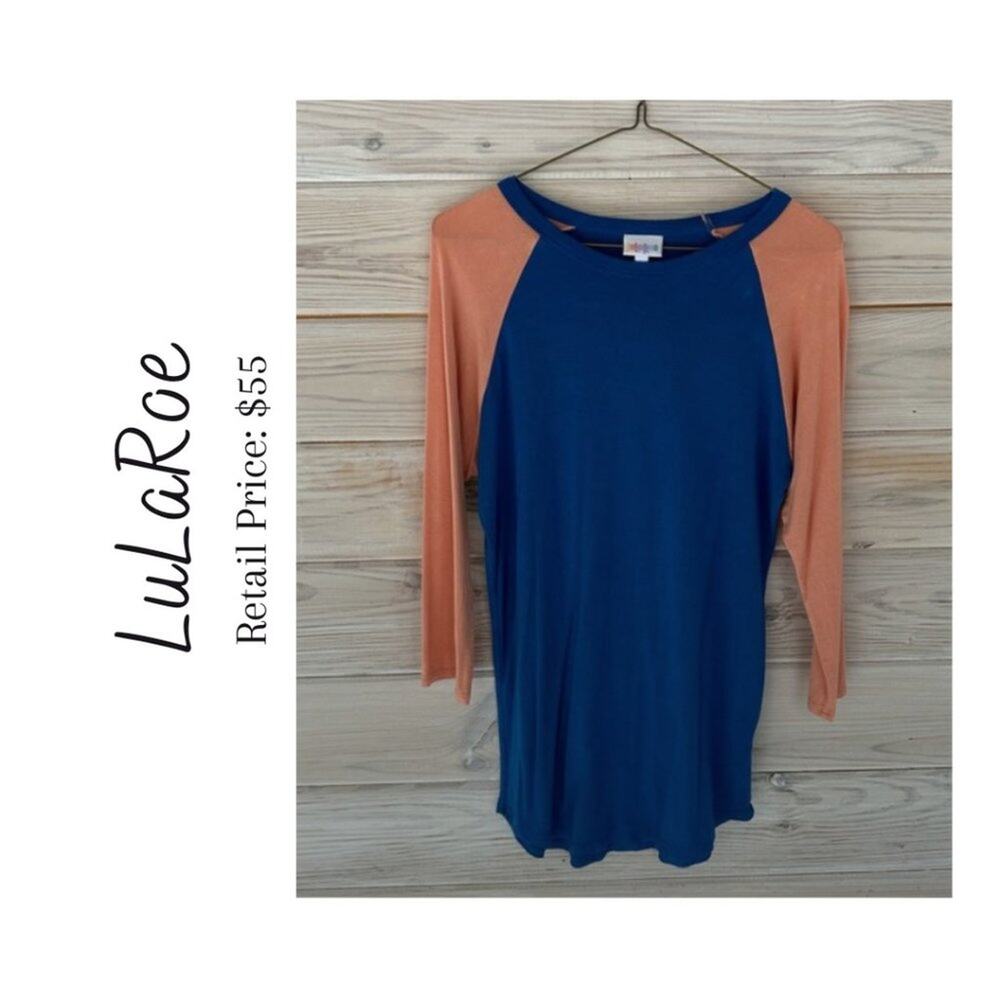 LuLaRoe Color Block Baseball Randy Tee